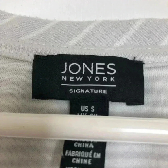 Jones New  York Tank Top Grey & White Striped Size Small - Picture 6 of 16